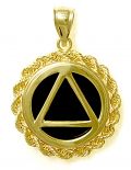 1029 12 step recovery AA onyx 14k Pendant